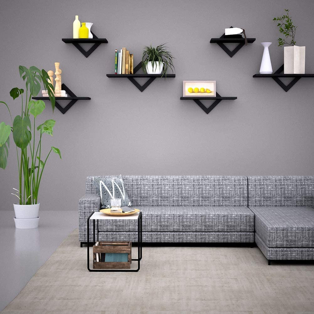 Black Floating Shelves for Wall, Wall Shelves Set of 3, Wall Mounted Shelves for Bedroom, Hallway, Office, Living Room